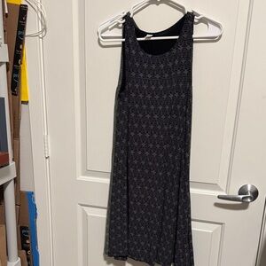 Old Navy Black and Gray Patterned Midi Dress